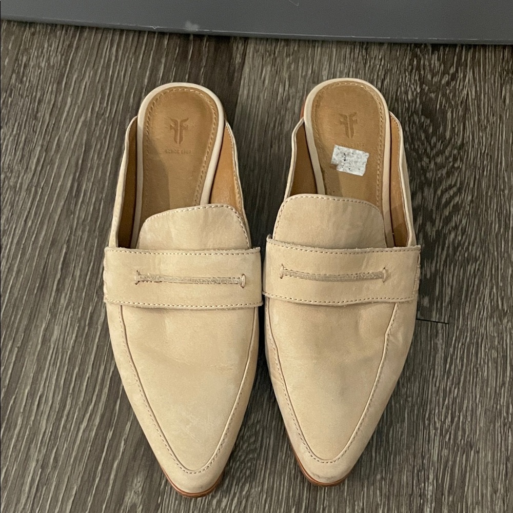 Frye Cream Leather Loafers